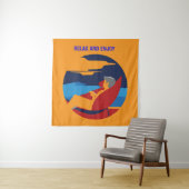 Ontspannen en luie houding grafisch ontwerp wandkleed (In situ)