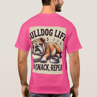 Ontspannen Engelse Bulldog – de ultieme dutje kamp T-shirt