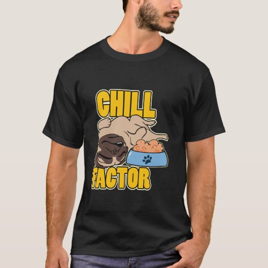Ontspannen Factor Schattige Pug Slapende Ontspanne T-shirt (Voorkant)