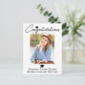 ontspannen felicitaties script Afstudeerfoto Briefkaart (Staand voorkant)