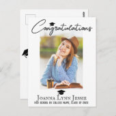 ontspannen felicitatiescript afstudeerfoto briefkaart (Voorkant / Achterkant)