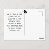 ontspannen felicitatiescript afstudeerfoto briefkaart (Achterkant)