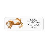 Ontspannen Ginger Tabby Cat Label (Voorkant)