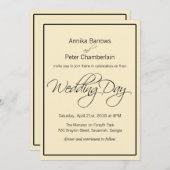 Ontspannen hedendaagse bruiloft kaart (Voorkant / Achterkant)