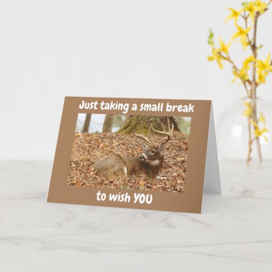 ONTSPANNEN HERT ZEGT GELUKKIG 60e VERJAARDAG Kaart (Gele Bloem)