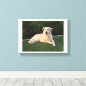Ontspannen hond canvas afdruk (Insitu (Houten vloer))