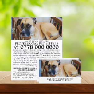 Ontspannen Hond, Huisdier Oppas Service Reclame Flyer