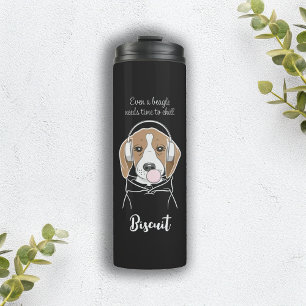 Ontspannen hond met kauwgom Funny Beagle Thermosbeker