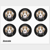 Ontspannen hond met kauwgom Schattige grappige bea Ronde Sticker (Vel)