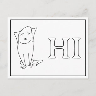 Ontspannen hondenstrip zegt hallo ansichtkaart feestdagenkaart