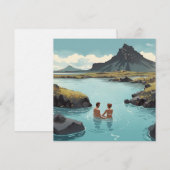 Ontspannen in de Blue Lagoon van IJsland Feestdagenkaart (Voorkant / Achterkant)