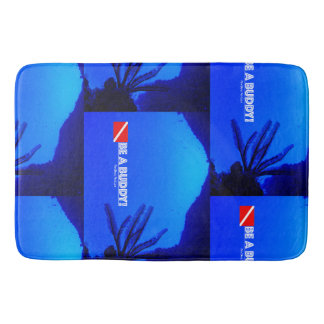 Ontspannen in een wereld van blauw badmat