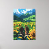 Ontspannen in het zonnebloemparadijs canvas afdruk (Voorkant)
