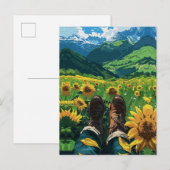 Ontspannen in Sunflower Paradise Briefkaart (Voorkant / Achterkant)