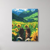 Ontspannen in Sunflower Paradise Canvas Afdruk (Voorkant)