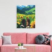 Ontspannen in Sunflower Paradise Canvas Afdruk (Insitu (Woonkamer))