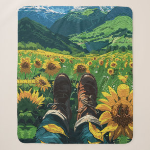 Ontspannen in Sunflower Paradise Sherpa Deken