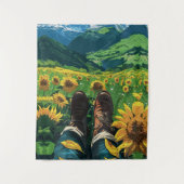 Ontspannen in Sunflower Paradise Wandkleed (Voorkant)