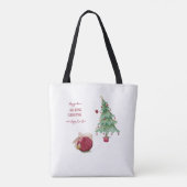 Ontspannen Kerstbunny Vakantie Scène Kerstboom Tote Bag (Achterkant)