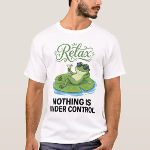 Ontspannen kikker op waterlelieblad t-shirt