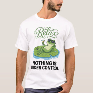Ontspannen kikker op waterlelieblad t-shirt