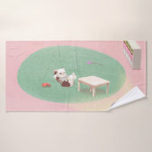 Ontspannen Kitten in de woonkamer Badhanddoek (Badhanddoek)