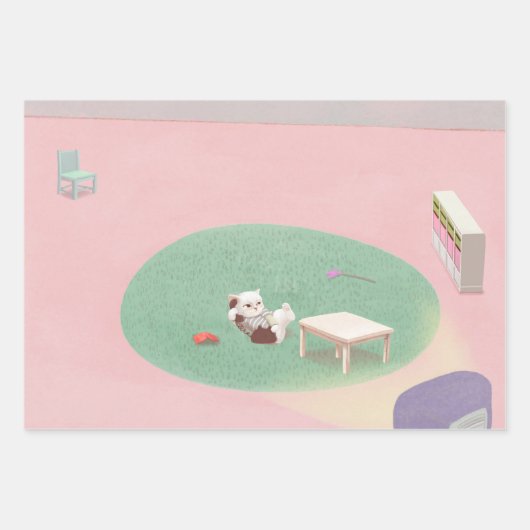 Ontspannen Kitten in de woonkamer Inpakpapier Vel (Voorkant)