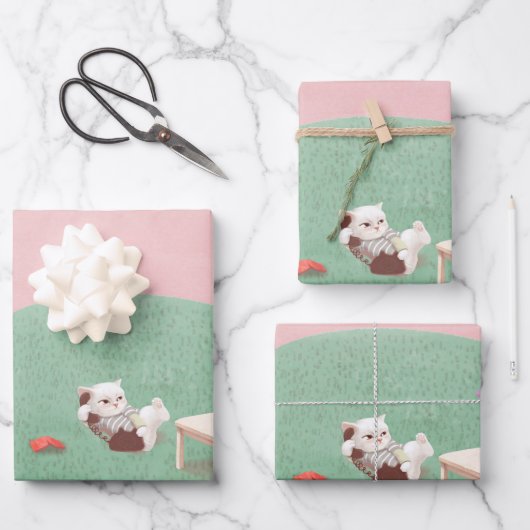 Ontspannen Kitten in de woonkamer Inpakpapier Vel (Voorkant)