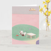 Ontspannen Kitten in de woonkamer Kaart (Gele Bloem)