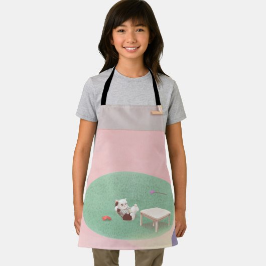 Ontspannen Kitten in de woonkamer Schort (Insitu)