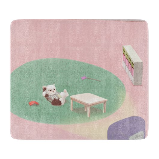 Ontspannen Kitten in de woonkamer Snijplank (Voorkant)