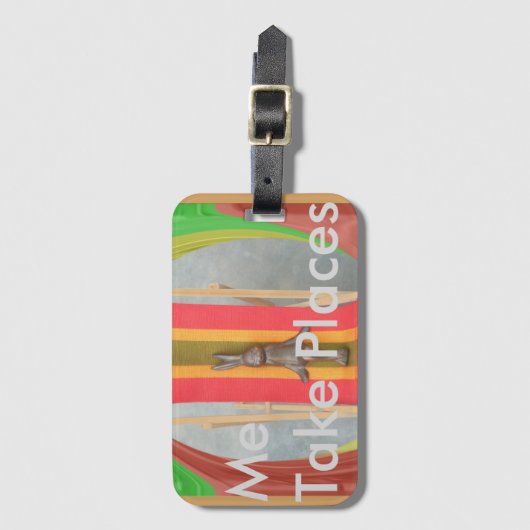 Ontspannen Konijn Vector Kunstwerk Print Design Bagagelabel (Voorkant (verticaal))