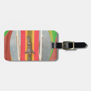 Ontspannen Konijn Vector Kunstwerk Print Design Bagagelabel