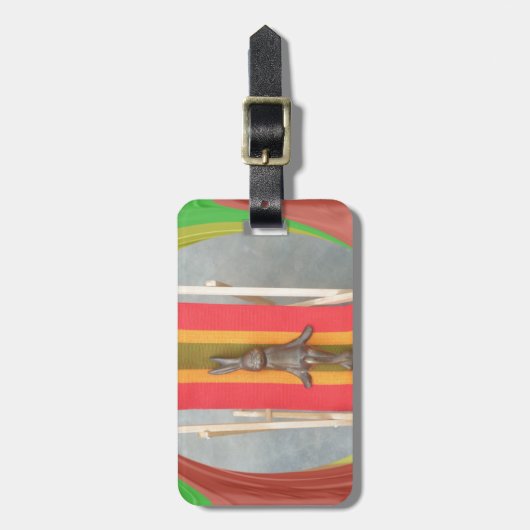 Ontspannen Konijn Vector Kunstwerk Print Design Bagagelabel (Voorkant verticaal)