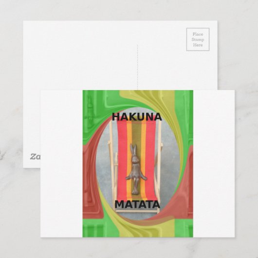 Ontspannen Konijn Vector Kunstwerk Print Design Briefkaart (Voorkant / Achterkant)