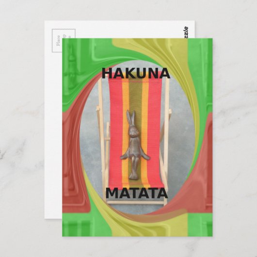 Ontspannen Konijn Vector Kunstwerk Print Design Briefkaart (Voorkant / Achterkant)