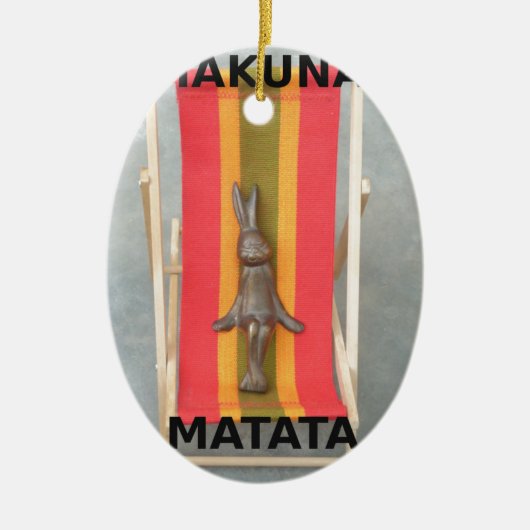 Ontspannen Konijn Vector Kunstwerk Print Design Keramisch Ornament (Voorkant)