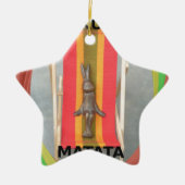 Ontspannen Konijn Vector Kunstwerk Print Design Keramisch Ornament (Voorkant)