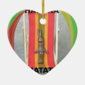 Ontspannen Konijn Vector Kunstwerk Print Design Keramisch Ornament (Voorkant)