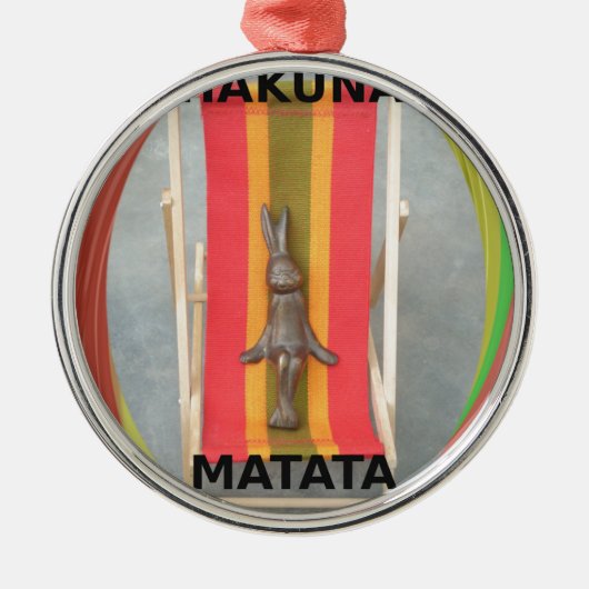 Ontspannen Konijn Vector Kunstwerk Print Design Metalen Ornament (Voorkant)