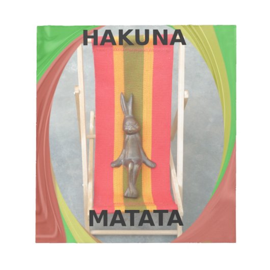 Ontspannen Konijn Vector Kunstwerk Print Design Notitieblok (Voorkant)