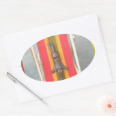 Ontspannen Konijn Vector Kunstwerk Print Design Ovale Sticker (Envelop)