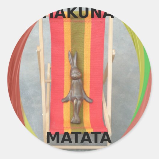 Ontspannen Konijn Vector Kunstwerk Print Design Ronde Sticker (Voorkant)