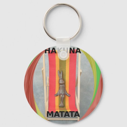 Ontspannen Konijn Vector Kunstwerk Print Design Sleutelhanger (Voorkant)