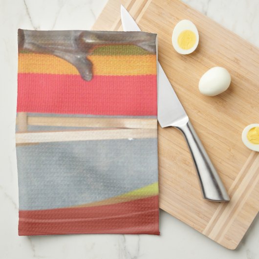 Ontspannen Konijn Vector Kunstwerk Print Design Theedoek (Quarter Fold)