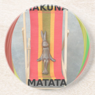 Ontspannen Konijn Vector Kunstwerk Print Design Zandsteen Onderzetter