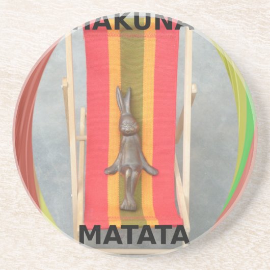 Ontspannen Konijn Vector Kunstwerk Print Design Zandsteen Onderzetter (Voorkant)