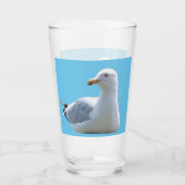 Ontspannen kustmeeuw liggend wildlife kunst glas (Achterkant)