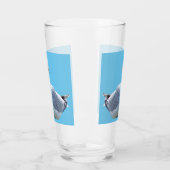 Ontspannen kustmeeuw liggend wildlife kunst glas (Links)