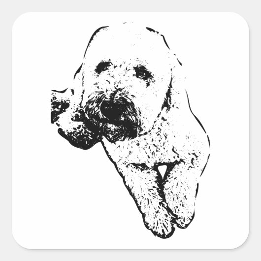 Ontspannen Lagotto Pup Inkt Kunst Sticker (Voorkant)
